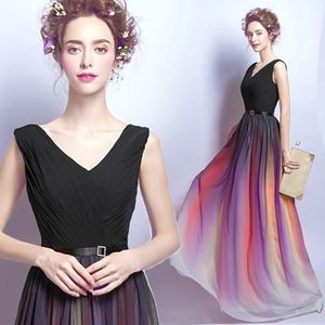 Lila Mor Kollu V Boyun Gelinlik Modelleri Seksi Afrika Artı Boyutu Renkli Akşam elbise Siyah Kız Örgün Parti Elbise