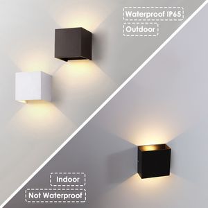 LED 6W / 12W ao ar livre à prova d 'água ip65 parede luz alpendre jardim lâmpadas de parede interior quarto sala de estar decoração iluminação lâmpada