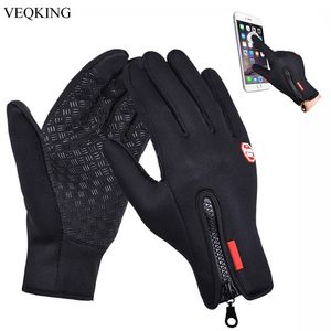 VEQKING Touch Screen Windproof Outdoor Sport Gloves,Men Women Winter Fleece Thermal Warm Running Gloves,Anti-slip Cycling Gloves 220218