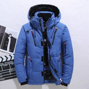 Piumino da uomo di marca Personalità della moda Tasca con cerniera Inverno Uomo Giacche e cappotti Piumino allentato con cappuccio caldo e spesso 201114