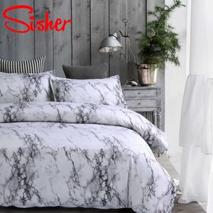 Marble Duvet Cover Set Bedding Sets With Pillowcase Single Double Queen King Size Bedclothes Quilt (No Bed Sheet) LJ201015