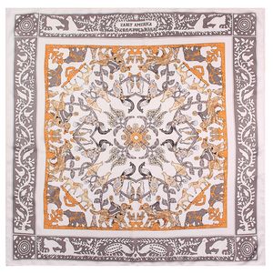 Animaldruck Haarschal Wickel Schal 90 Seidenschalel Quadratische handgefertigte Hals Foulard Satin Hand Rolled Edge Bandana Stirnbandbeutelgürteldekoration