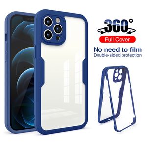 Capa protetora de tela integrada de corpo inteiro 360 com tudo incluído TPU PC robusto para iPhone 15 14 13 12 11 Pro Max XR XS X 8 Plus Samsung S21 FE S22 S23 Ultra A20 A30 A51 A71 A10S A20S