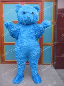 Cadılar bayramı Mavi Teddy Bear Maskot Kostüm Yüksek Kaliteli Karikatür Anime Tema Karakter Yetişkin Boyutu Noel Karnaval Doğum Günü Partisi Açık Kıyafet