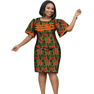 Atacado África Vestido para Mulheres África Cera Cera Impressão Dos Dashiki Plus Size África Estilo Vestuário para Mulheres Escritório Vestido WY2353