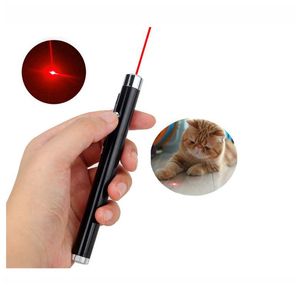 Röd laserpekare penna mini rund månform fickljus fokusfackla lamplampor ledde för kattjakt tåg qylick