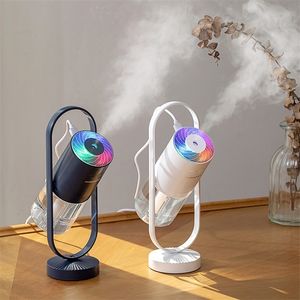 Hava Nemlendirici USB Elektrikli Ultrasonik Esansiyel Yağ Aroma Difüzör Spreyi Mist Maker 360 Derece Dönen 7 Renk Lambası Ev Y200113