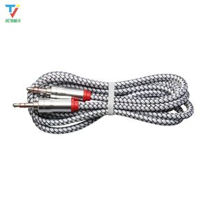 Leather skin style AUX Audio Cable Cord Male to Male Kabel Gold Plug Car Aux Cord for iphone Samsung xiaomi wholesale