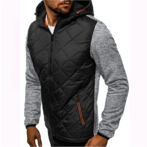 Mode varm hoody spliced ​​jacka män hoodies sweatshirts casual coat hooded dragkedja cardigan plus fleece m- sportkläder LJ201013