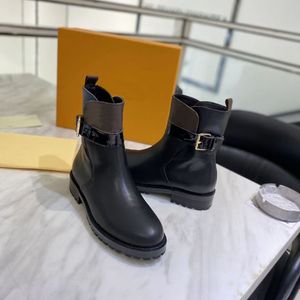 New top designer shoes! Fashion women's black real leather bottom buckle with bare boots luxury street show large size box 35-42