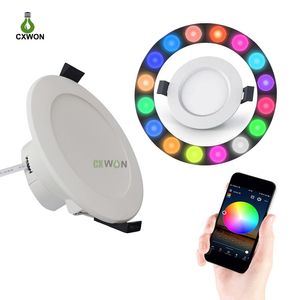 LED Downlight WiFi Tuya 스마트 앱 디밍 라운드 스포트 라이트 7W 9W RGB 색상 변경 실내 패널 조명 Alexa Google 홈