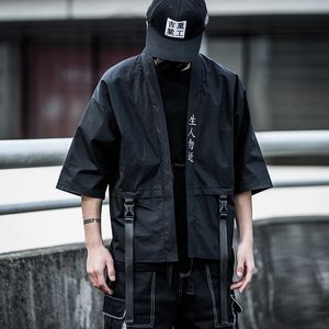 일본 스트리트 낯선 사람 자수 재킷 일본 스타일 패션 블랙 화이트 리본 남자 자켓 및 코트 미국 크기 S 사이즈 S-XL LJ201013