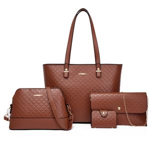 Rosa sugao kvinnor axelväskor handväskor designer crossbody tote bag lyx mode plånböcker pu läder högkvalitativ stor kapacitet shoppingväska 4pcs / set hbp