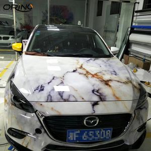 Glänzender weißer Marmor-Vinyl-Klebefilm, Auto-Wrap-Tapetenrolle, Möbel-Dekorfolie, wasserdichte Wandaufkleber für die Küche, Heimdekoration