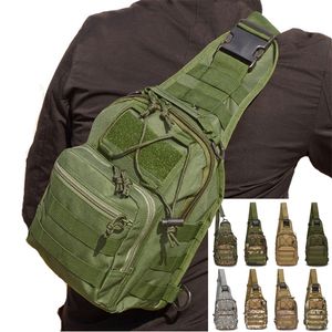 Militär taktisk axelväska sling ryggsäck armé camping vandring utomhus sport bröst resa trekking jakt