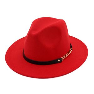 Top Hat Dla Kobiet Mężczyzn Brim Kapelusze Formalne Kapelusz Kobieta Jazz Panama Cap Man Feld Fedora Caps Męskie Trilby Chapea Winter Moda Akcesoria Nowy