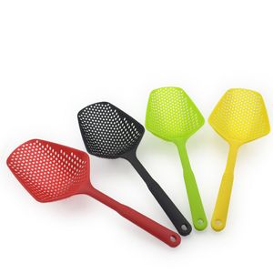 Plastikabfluss Schaufeln STEME ASSER ESSCHLUSSE ICE SCOOP COLANDER SOUPS Löffel Kelle Skimmer Braten Futternetz Filter Küche Gadget Küche Accessoires JY0126