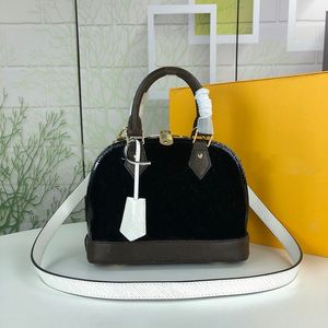 Fashion womens bag outdoor ladies shoulder bags patent leather letter shell design handbag purse with serial code