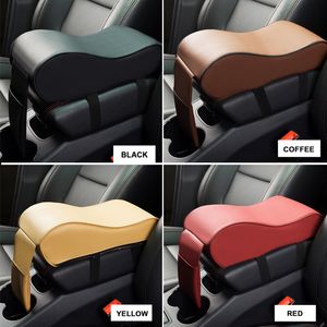 Leather Car Central Armrest Pad Black Auto Center Console Arm Rest Seat Box Mat Cushion Pillow Cover Vehicle Protective Styling