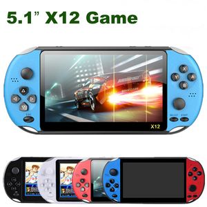 X12 Handheld Gra Player 8 GB Pamięć Przenośne konsole do gier wideo z 5,1 cala kolorowy wyświetlacz ekranu Obsługa TF Card 32GB MP3 MP4 Player MQ12