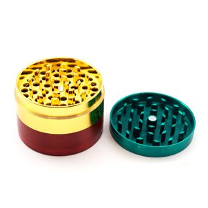 Med 4 lager 55mm örtkvarn Annan rökning AccessoriesOverLapping Color Zinc Alloy Crusher Tobacco Grinders