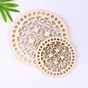 30 sztuk 10 cm / 15 cm okrągłe drewniane wycinki plasterki płyty do DIY Craft Hollow Christmas wiszące ozdoby Wedding Party Decoration Y200903