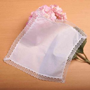 2022 NEW 12pcs DIY handmade graffiti handkerchief Personalized white lace , wo wedding gifts squar Cotton Handkerchiefs