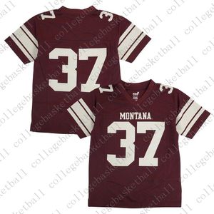 Niestandardowe Montana Grizzlies Outstuff NCAA Youth # 37 Home Maroon Piłka nożna Jersey Spersonalizowany zszywany dowolny numer Numer XS-5XL