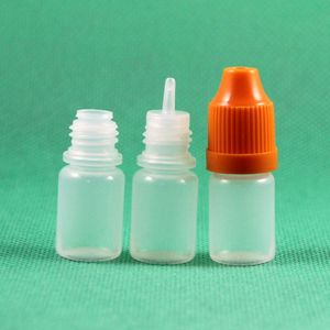 100 set/lot 3ml plastik damlalık şişeleri ile çocuk geçirmez güvenlik kapakları uzun ince damla uçları pe sıvı losyon suyu için güvenli