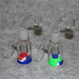Hookah bong bubble Ash catcher 45 Degree Shower head percolator one inside 14mm 18mm joint thick clear glass ashcatcher for water pipe dab rig bong