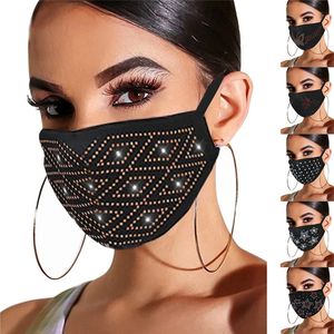 Elmas Baskılı Kristaller Mücevherat Bling Maskeleri Yetişkin Bayanlar Çiçek Buz Ipek Gece Kulübü Giymek Dekorasyon Kadınlar 2021