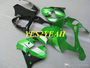 Injektionsmöbler Kroppsarbete för Kawasaki Ninja ZX-9R ZX9R 2000 2001 ZX 9R 00 01 ABS Green Black Fairing Body Kit + Presenter KK19