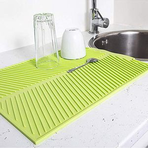 Louça Tapete de mesa Paticone Silicone Square Prato de Secagem Esteira Premium Talheres Resistentes de Talheres Louça de Louça Durável Almofada Durável T200703