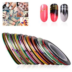 39 Färger Nail Striping Decals Folie Tips Laser Tape Line för DIY 3D Nail Art Tips Dekorationer Nagelfolie Dekaler Set