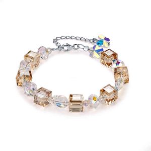 Trendiga bröllopspärlor kedja armband armband kristaller från swarovski för kvinnor silver färg wrap charm hand smycken diy