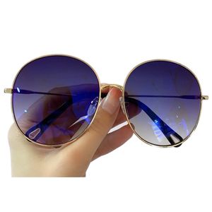 Metallrahmen Frauen Sonnenbrille 2020 Marke Mode Große Runde Sonnenbrille Weibliche UV400