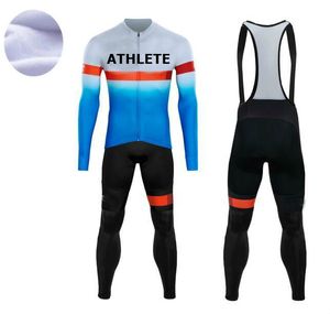 Vinter 2024 Pro Team Cycling Jersey 19D Gel Pad Bike Pants Ropa Ciclismo Men Thermal Fleece Bicycle Maillot Culotte Clothing