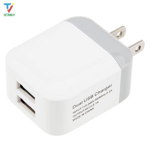 300 sztuk / partia 5 V 2.1A Podwójne porty USB US Plug Ładowarka ścienna Adapter Double USB 2-Port dla Samsung Iphone Xiaomi Smart Telefon komórkowy