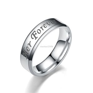 Stal nierdzewna jego zawsze Her Forever Ring Band Women Men Rings Will Mase Biżuteria i piaszczysty prezent