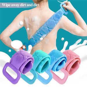 Silicone Bath Brush Soft Body Rub Brush Body Exfoliating Massage For Shower Body Cleaning Bathroom Shower Strap 5pcs