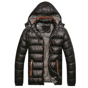 Jaquetas de inverno masculinas com capuz Parkas casuais Casacos Digite Thermal Shiny Coats Slim Fit Marca Roupas 7xl Sa045 201114
