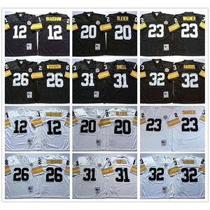Jersey Vintage Pittsburgh 12 Terry Bradshaw Steeler 20 Rocky Bleier 23 Mike Wagner 26 Rod Woodson 31 Donnie Shell 32 Franco Harris Costurado Jersey