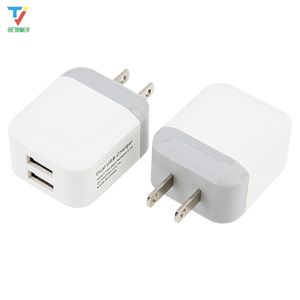 50pcs/lot 5V 2.1A Dual USB Ports US Plug Wall Charger Adapter Double USB 2-Port For Samsung iPhone Xiaomi Smart Mobile Phone