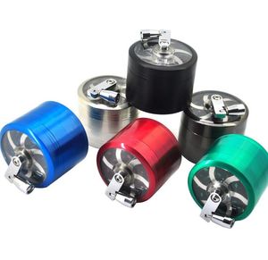 tobacco grinder 50mm 4layers Zicn alloy hand crank tobacco grinders metal grinders for herbs herbal grinders for tobacco Towel