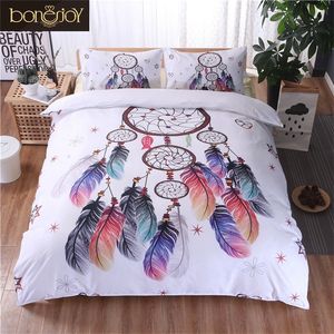 Bonenjoy White Bedding Set King Size Quilt Cobertura Pena Impressão para meninas Usado cama de solteiro de roupa de cama Rainha Rainha 201210