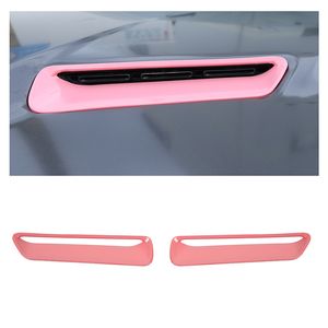 Wholesale vent scoop resale online - Pink Cowl Vent Hood Scoop Air Vent Trim Bezels For Dodge Challenger UP Car Interior Accessories