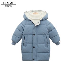 Croal cherie snowsuit casaco longo casaco meninas meninas meninos parka kids jaqueta capa inverno crianças jaqueta inverno toddler outerwear lj201017