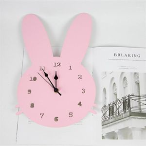 Väggklockor ins nordiska trä Swan Crown Cloud Clock Kids Rum Dekorationer Trä Mute Figurer Po Props Nursery Decor1