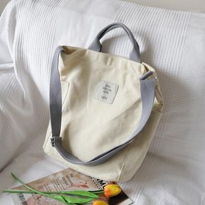 Canvas Tote Bag Simple Easy Matching Woman Satchel Luxury Handbags Large Capacity Student Shoulder TP- Storage Bags