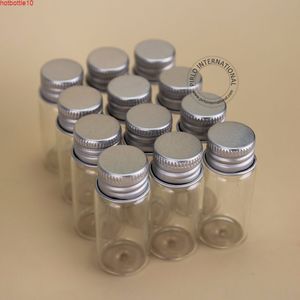 36pcs / lote 10ml Garrafa de amostra de vidro com tampa de alumínio 1 / 3oz frasco vazio recipientes cosméticos 10G Potenciômetro pequeno recarregável PackagingHigh Quatity